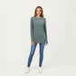 Long Sleeve Crew Neck Top with Relaxed Fit and Soft Knit Fabric