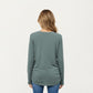 Long Sleeve Crew Neck Top with Relaxed Fit and Soft Knit Fabric