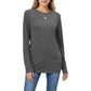 Long Sleeve Crew Neck Top with Relaxed Fit and Soft Knit Fabric