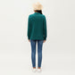 Long Sleeve Collared Knit Top with Subtle Textured Pattern and Relaxed Fit
