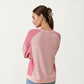Long Sleeve Colorblock Pullover Top with Crew Neck and Relaxed Fit