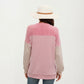 Long Sleeve Colorblock Pullover Top with Crew Neck and Relaxed Fit