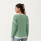 Long Sleeve Knit Top with Contrast Trim and Relaxed Fit