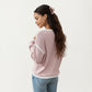Long Sleeve Knit Top with Contrast Trim and Relaxed Fit