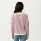 Long Sleeve Knit Top with Contrast Trim and Relaxed Fit
