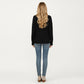 V-Neck Long Sleeve Knit Top with Chest Pocket and Relaxed Fit
