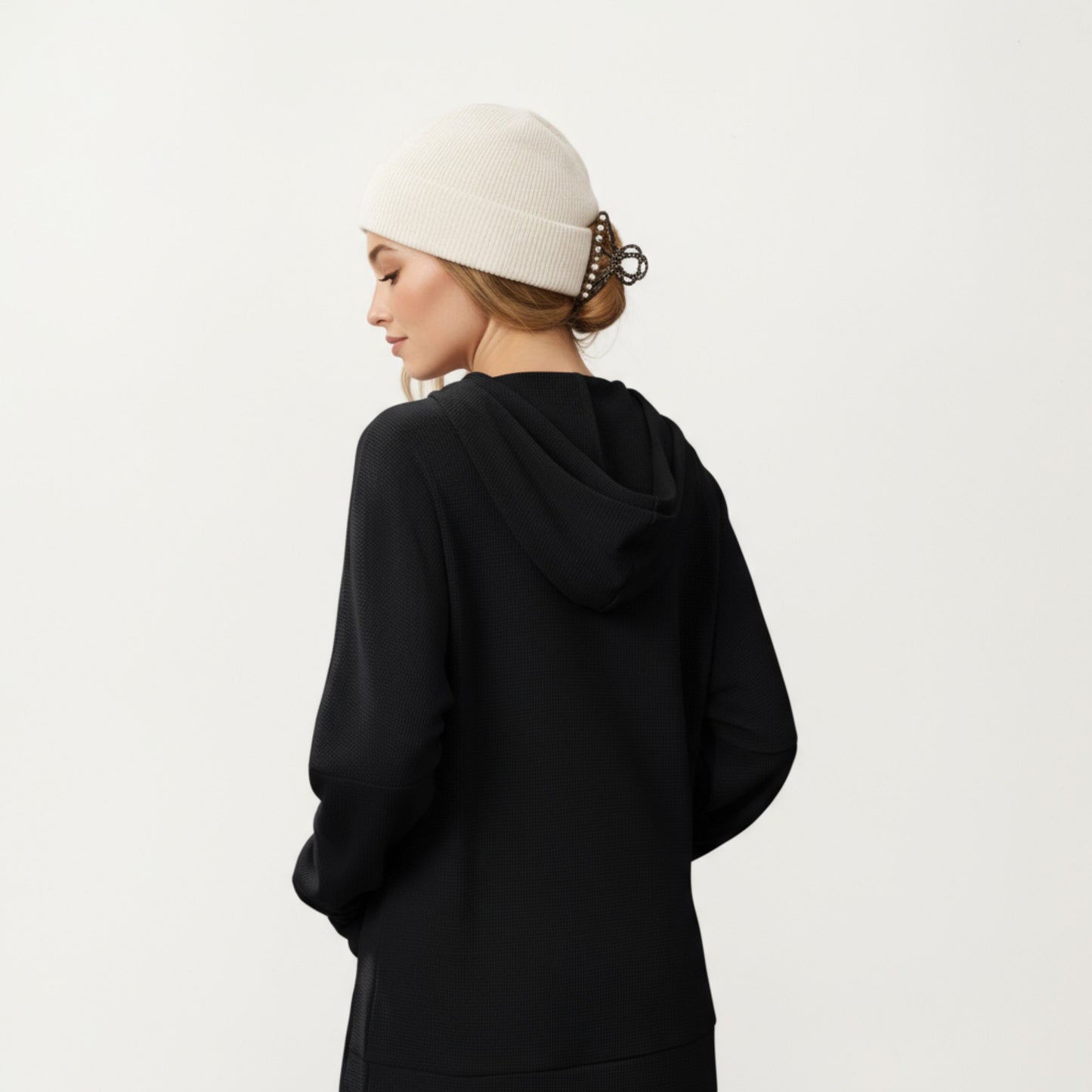 Long Sleeve Pullover Hoodie with Kangaroo Pocket and Drawstring Detail