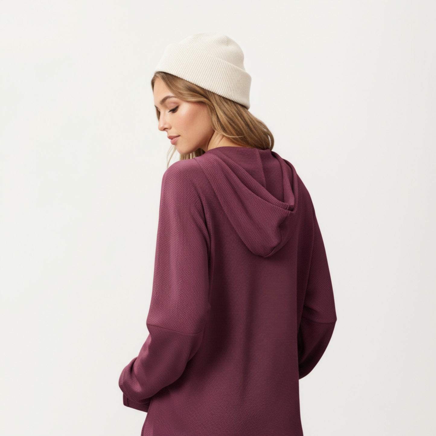 Long Sleeve Pullover Hoodie with Kangaroo Pocket and Drawstring Detail