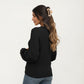 Long Sleeve Ribbed Knit Top with Subtle Ruffle Cuff Detail