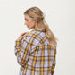 Long Sleeve Plaid Button-Up Shirt with Front Pockets and Relaxed Fit