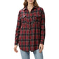 Long Sleeve Plaid Button-Up Shirt with Chest Pockets