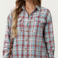 Long Sleeve Plaid Button-Up Shirt with Chest Pockets