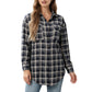 Long Sleeve Plaid Button-Up Shirt with Chest Pockets