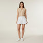 Bubble Hem Mini Skirt with Elastic Waist and Bow Details