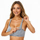 Soft Stretch Nursing Bra with Clip-Down Cups, Ruched Front Support and Adjustable Straps for Comfortable Feeding