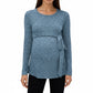 Long Sleeve Maternity Top with Textured Knit Fabric and Side Bow Detail