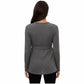 Long Sleeve Maternity Top with Textured Knit Fabric and Side Bow Detail