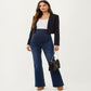 Maternity Flare Jeans with Full Over Belly Panel and Classic Denim Wash