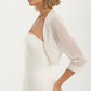Sheer Bolero Cardigan with 3/4 Sleeves and Open Front Design