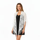 Sheer Lace Kimono Shawl with Floral Embroidery and Fringe Hem