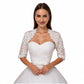 Lace Half Sleeve Bridal Bolero Shrug with Floral Embroidery