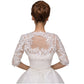 Lace Half Sleeve Bridal Bolero Shrug with Floral Embroidery