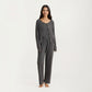 2-Piece Set Soft Knit Lounge Pants and Button-Up Cardigan with Tank Top