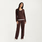 2-Piece Set Soft Knit Long Sleeve Top and Relaxed Fit Lounge Pants