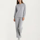 2-Piece Set Long Sleeve Top with Front Pocket and Relaxed Fit Lounge Pants
