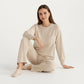 2-Piece Set Long Sleeve Top with Front Pocket and Relaxed Fit Lounge Pants