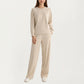 2-Piece Set Long Sleeve Top with Front Pocket and Relaxed Fit Lounge Pants