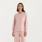 2-Piece Set Long Sleeve Top with Front Pocket and Relaxed Fit Lounge Pants