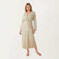 Long Satin Wrap Robe with Tie Waist and Relaxed Draped Sleeves