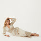 Long Satin Wrap Robe with Tie Waist and Relaxed Draped Sleeves