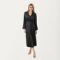 Long Satin Wrap Robe with Tie Waist and Relaxed Draped Sleeves