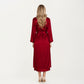 Long Satin Wrap Robe with Tie Waist and Relaxed Draped Sleeves