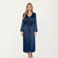 Long Satin Wrap Robe with Tie Waist and Relaxed Draped Sleeves