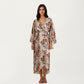 2-Piece Satin Slip Dress and Kimono Robe Set with Flowing Draped Silhouette