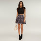 Floral Print Tiered Mini Skirt with Elastic Waist and Ruffled Layers