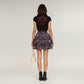 Floral Print Tiered Mini Skirt with Elastic Waist and Ruffled Layers