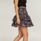 Floral Print Tiered Mini Skirt with Elastic Waist and Ruffled Layers