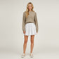 Ruffled Tiered Mini Skirt with Lace Trim Hem and Flowy Silhouette