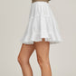 Ruffled Tiered Mini Skirt with Lace Trim Hem and Flowy Silhouette