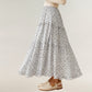 Tiered Floral Maxi Skirt with Elastic Waist and Flowy A-Line Silhouette