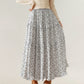 Tiered Floral Maxi Skirt with Elastic Waist and Flowy A-Line Silhouette