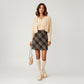 Plaid A-Line Mini Skirt with Classic Check Pattern and Wool-Like Texture