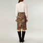 Leopard Print Midi Skirt with Bias Cut and Silky Satin Finish