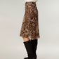 Leopard Print Midi Skirt with Bias Cut and Silky Satin Finish