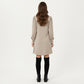 Ribbed Knit Long Sleeve Dress with Puff Shoulder Detail and Relaxed A-Line Silhouette