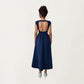 Sleeveless Fit and Flare Maxi Dress with Tailored Bodice and Softly Gathered Full Dress Design